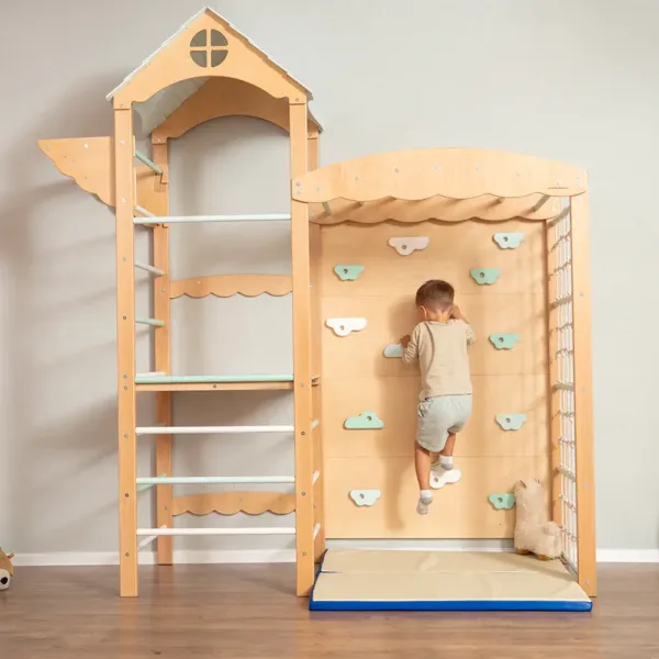 Wooden indoor kids gym