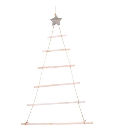 Hanging wooden Christmas tree for wall