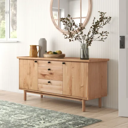 3 Drawer Oak Solid Wood Sideboard