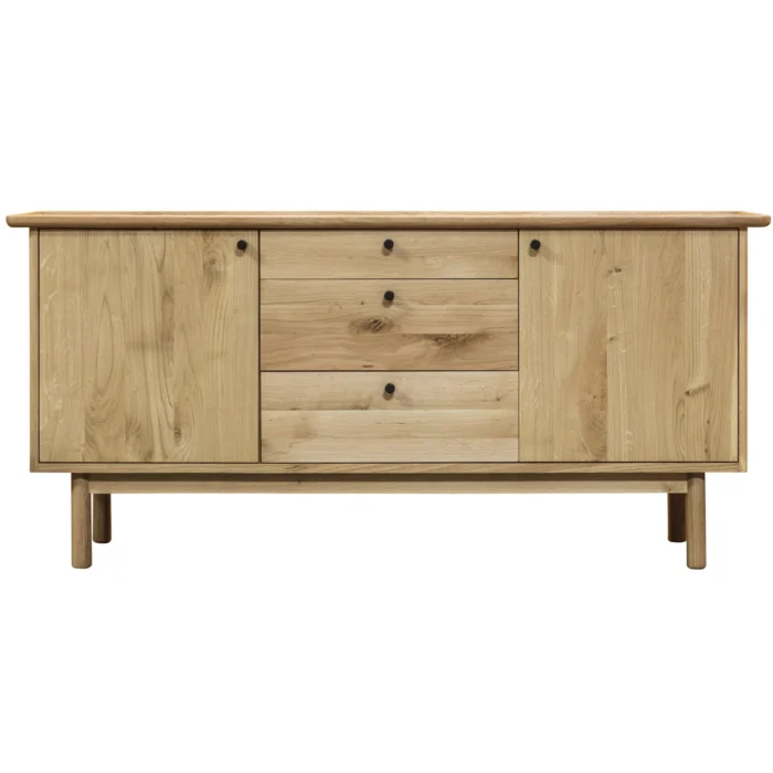 3 Drawer Oak Solid Wood Sideboard