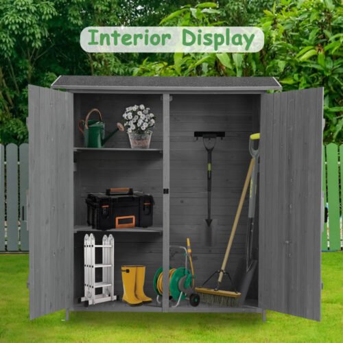 DWW Outdoor Storage Shed with Lockable Doors (2)