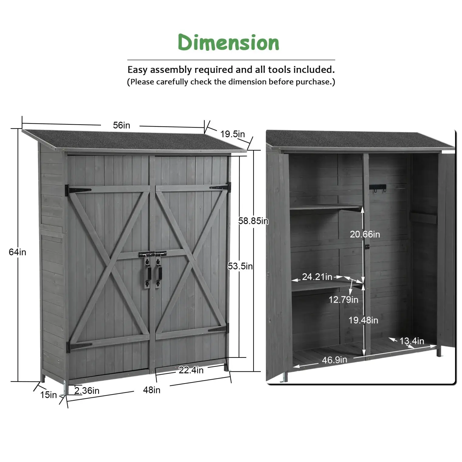 DWW Outdoor Storage Shed with Lockable Doors (2)