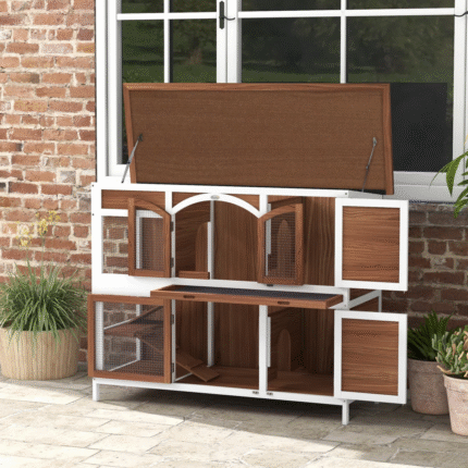 DWW Wooden Rabbit Cage, Hutch For Rabbit