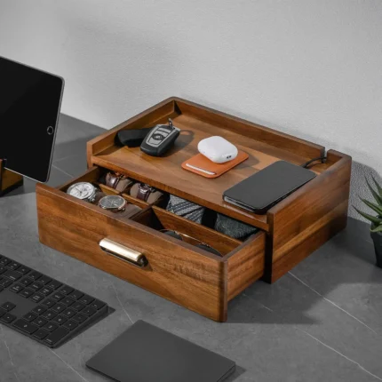 Everyday Carry Wood Drawer Watch Box Organizer for Men (6)