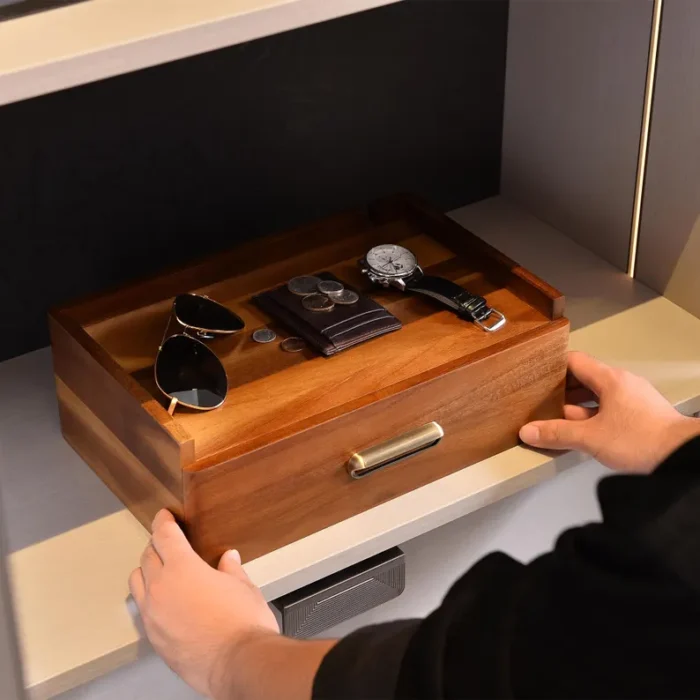 Everyday Carry Wood Drawer Watch Box Organizer for Men (6)