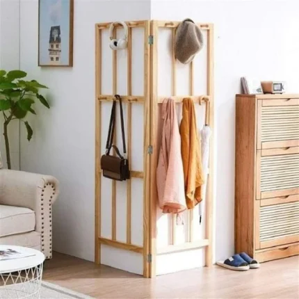 Foldable Wooden Coat Rack Divider