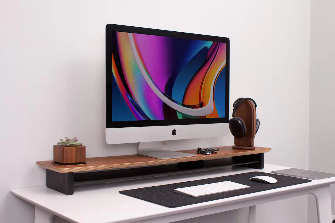 Monitor Stand Wooden Organizer Desk Shelf (5)