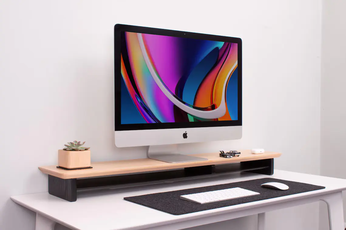 Monitor Stand Wooden Organizer Desk Shelf (5)