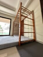 Monkey bar with climbing wall