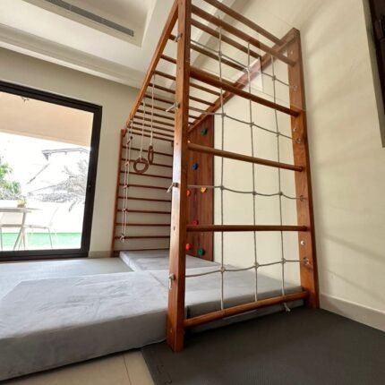Monkey bar with climbing wall