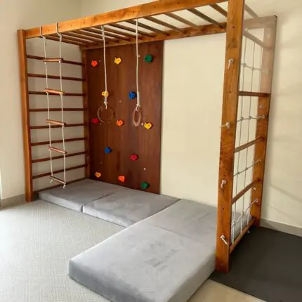 Monkey bar with climbing wall