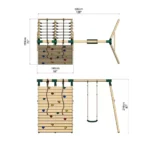 Outdoor Wooden Climber & Swing Set