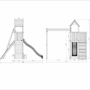 Outdoor Wooden Swing & Slide Playset