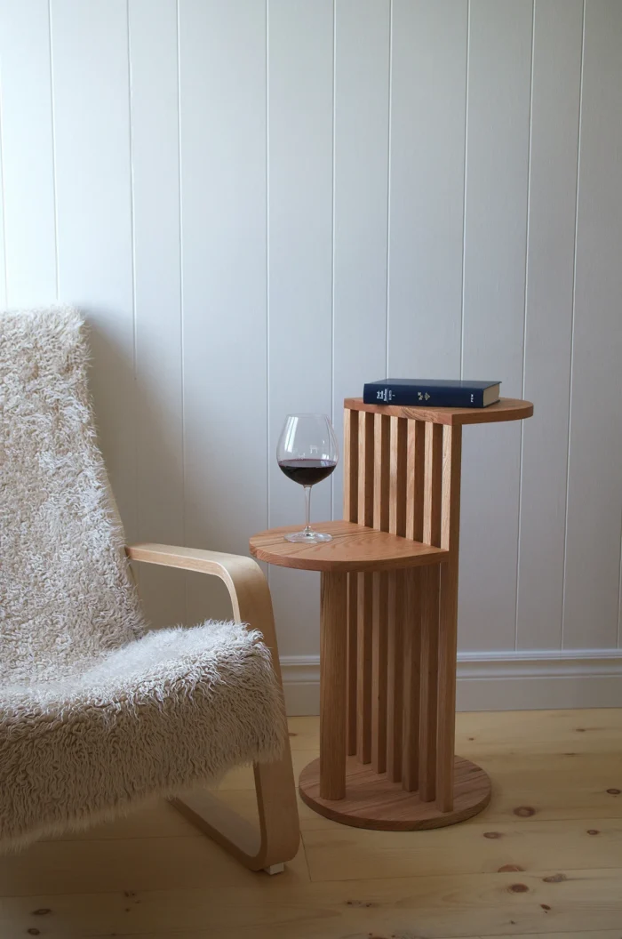 Solid Wood Two Tier Side Table
