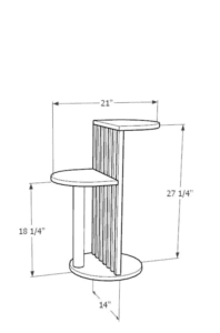 Solid Wood Two Tier Side Table