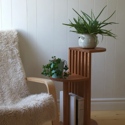 Solid Wood Two Tier Side Table