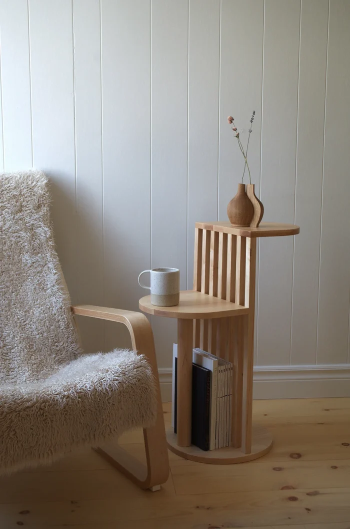 Solid Wood Two Tier Side Table