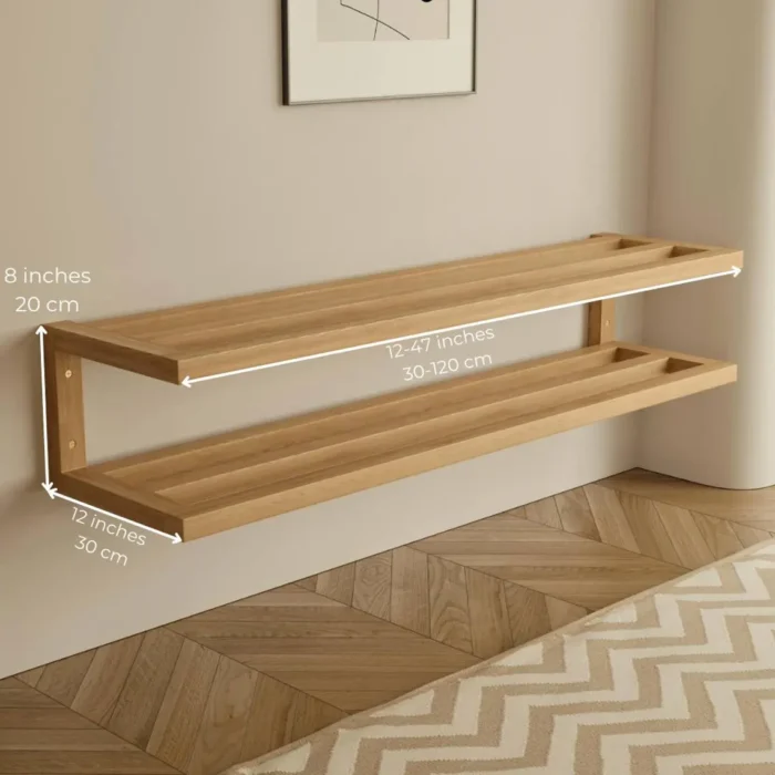 Solid Wood Wall Mounted Shoe Rack
