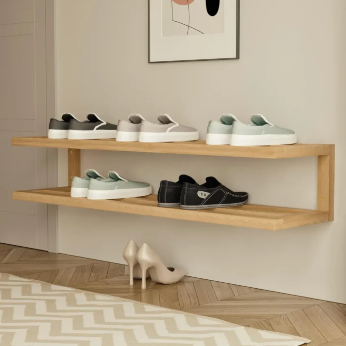 Solid Wood Wall Mounted Shoe Rack
