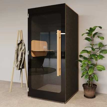 Soundproof Phone Booth in Dark Grey