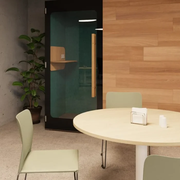 Soundproof Phone Booth in Dark Grey
