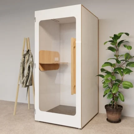Soundproof Phone Booth in Light Grey