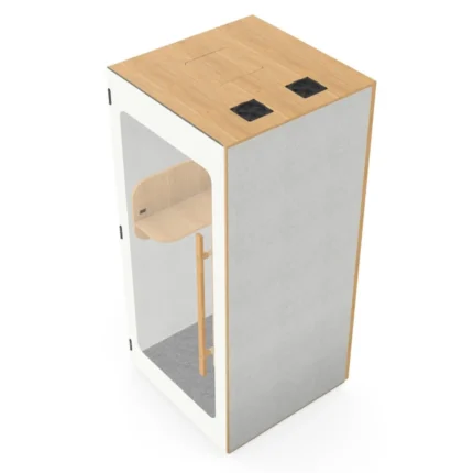 Soundproof Phone Booth in Light Grey