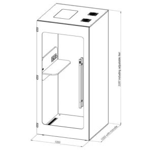 Soundproof Phone Booth in Light Grey