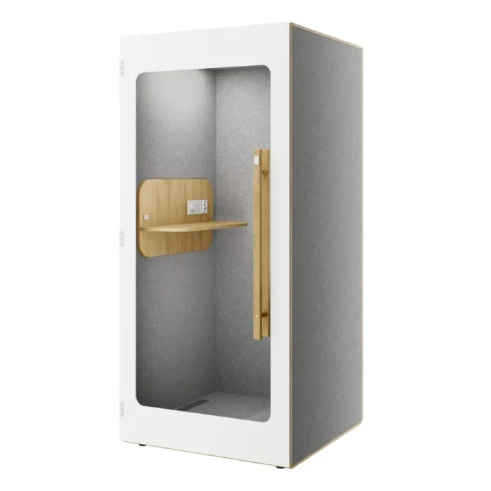 Soundproof Phone Booth in Light Grey
