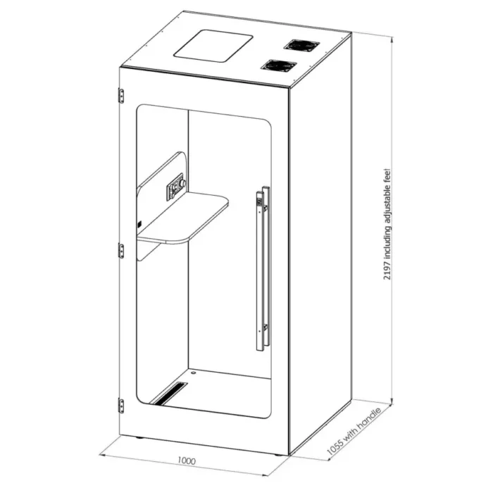 Soundproof Phone Booth in Light Grey