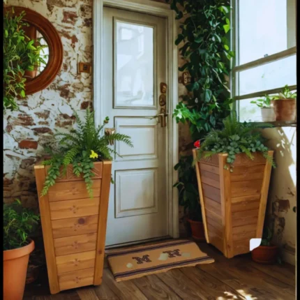 Wooden Entryway Planter Box