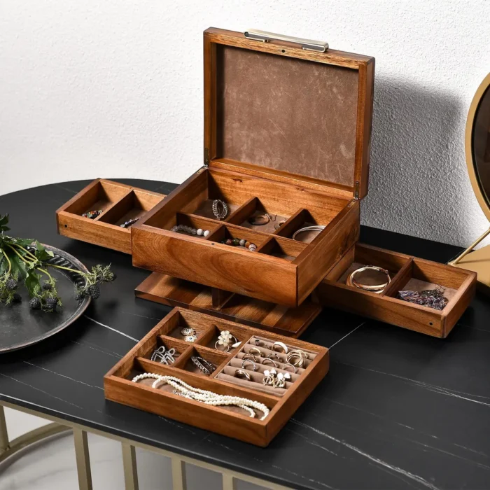 Wooden Jewelry Box Jewelry Organizer (6)