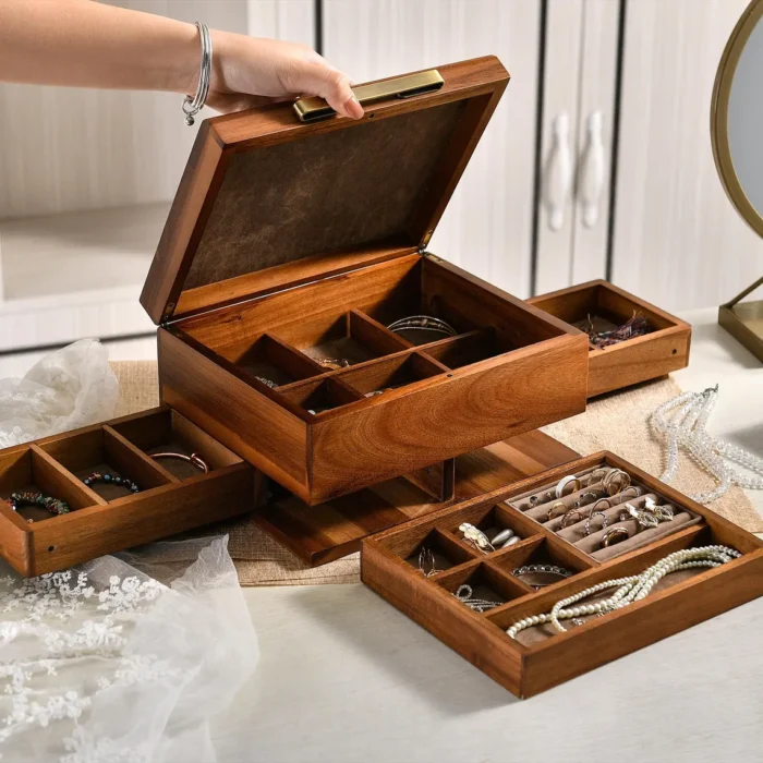 Wooden Jewelry Box Jewelry Organizer (6)