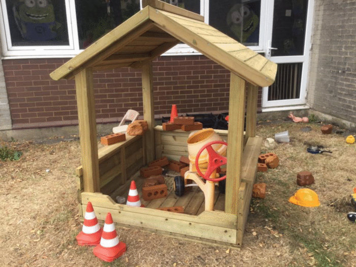 Wooden Outdoor Sandpit with Roof