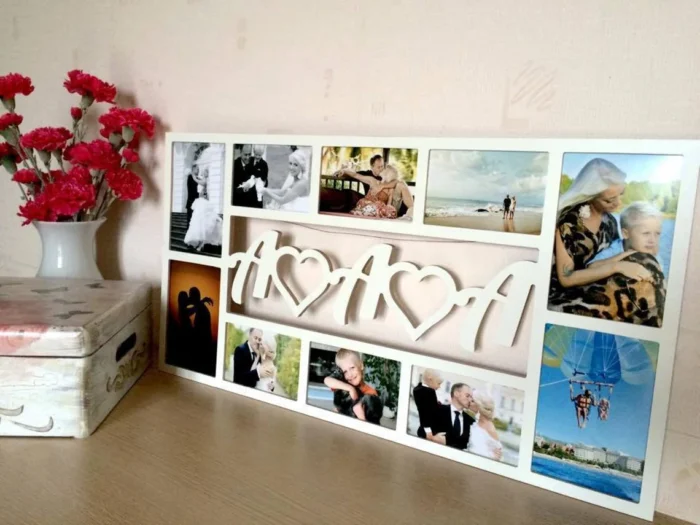 Wooden Photo Collage Frame, Multi Picture Frame, Wall Picture Frames