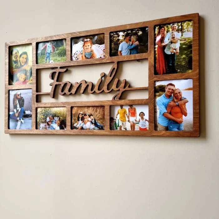 Wooden Photo Collage Frame, Multi Picture Frame, Wall Picture Frames