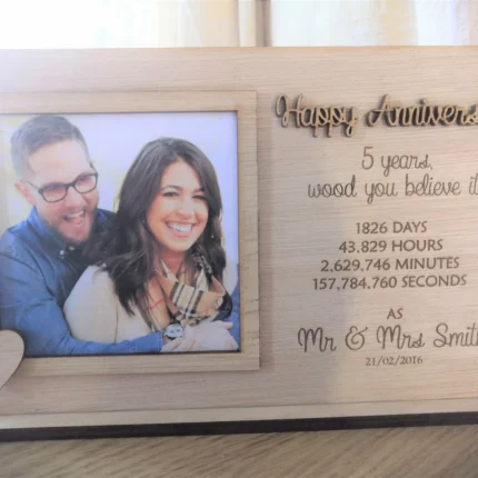 Wooden Photo Frame with Picture - Happy Anniversary