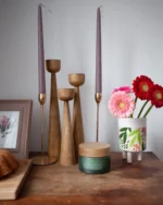 Wooden Set of 3 Candlesticks (4)