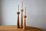 Wooden Set of 3 Candlesticks (4)