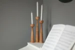 Wooden Set of 3 Candlesticks (4)