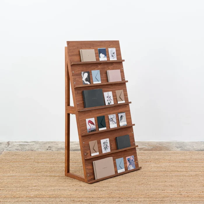Wooden display stand for notebooks, books, planners
