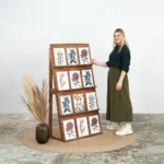 Wooden display stand for notebooks, books, planners