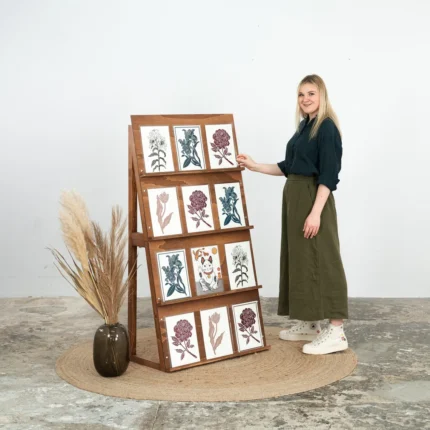 Wooden display stand for notebooks, books, planners