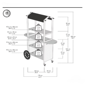 Portable Wooden Display Cart