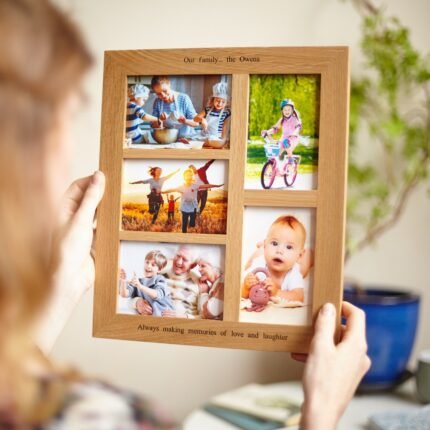 Oak 5 Aperture Photo Frame/ Family Frame / Wedding Frame