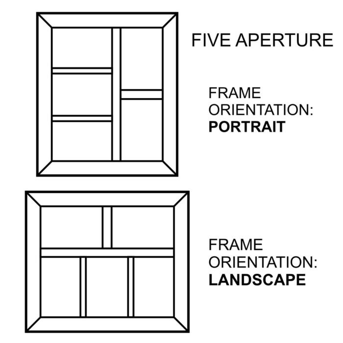 Oak 5 Aperture Photo Frame/ Family Frame / Wedding Frame