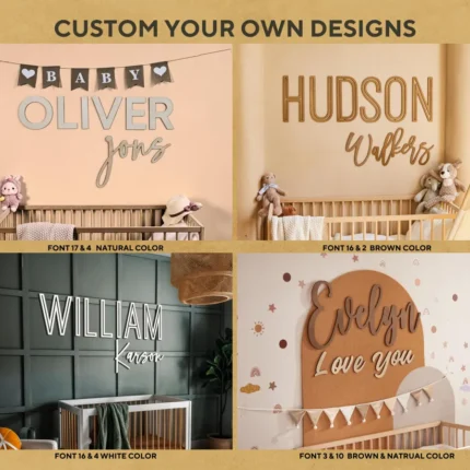 Custom Wood Nursery Name Sign