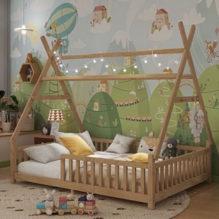 Montessori Floor Bed With Accessories