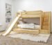 Wooden Bunk Bed with Slide and Stairs